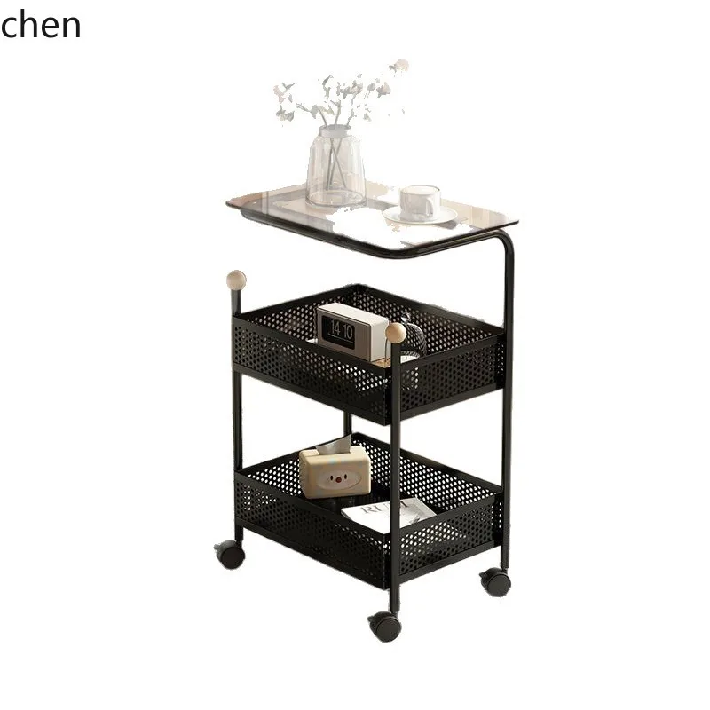 CZ Bedroom Sofa Bedside Mobile Living Room Side Mini Trolley Snack Storage Side Cabinet