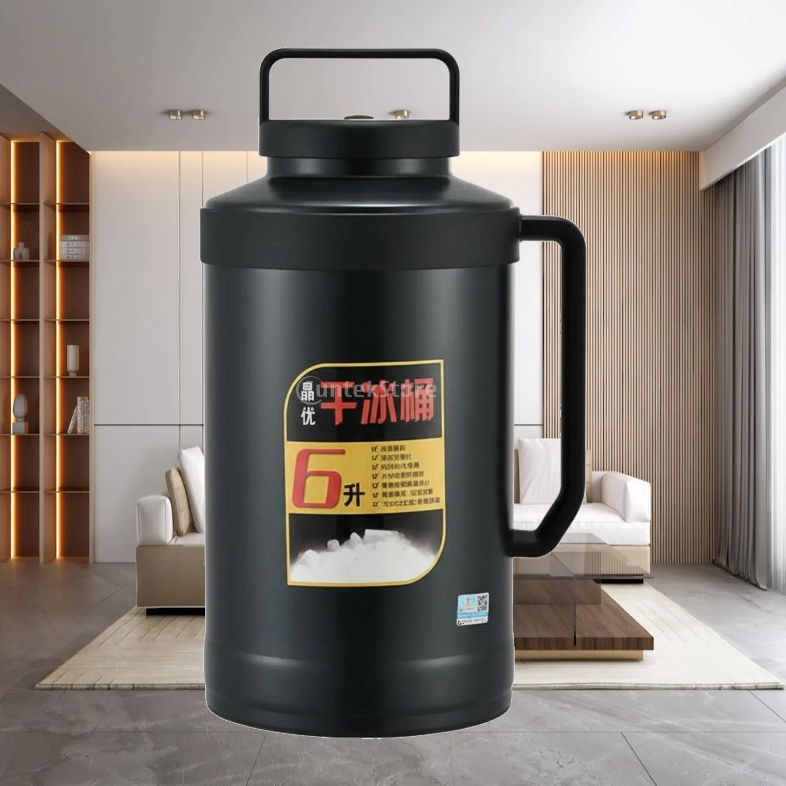 Food Grade 304 Steel Insulated Ice Bucket Large Thermal Container with Side Handle for Commercial Use