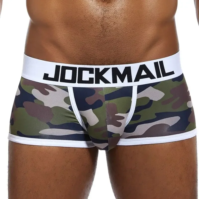 Sexy Underwear Men Boxer Brief Cueca Gay Male Panties Camouflage Soft Underpants Shorts Men Trunks Printed Nylon Quick Dry