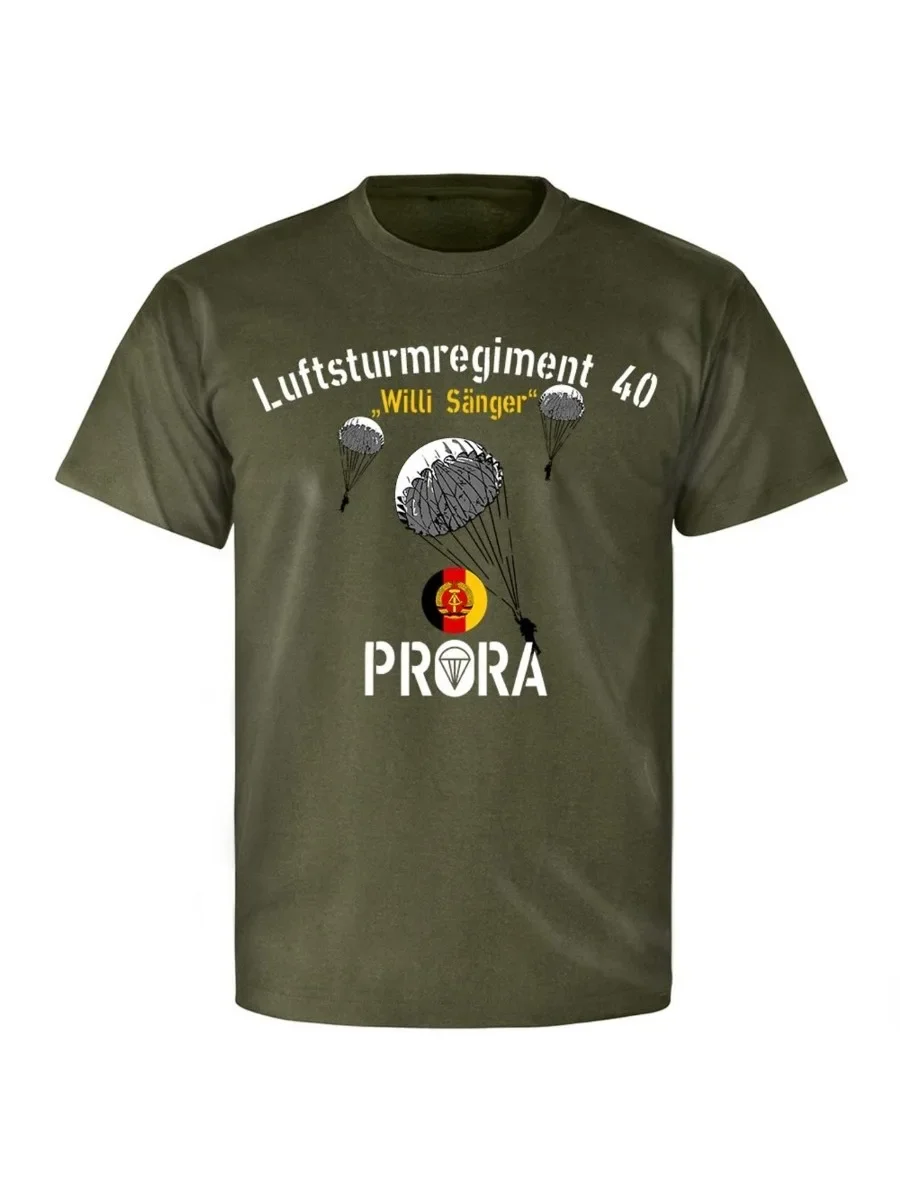 Luftsturmregiment 40 Prora NVA DDR Fallschirmjäger Parachutists T-Shirt. Premium Cotton Short Sleeve O-Neck Mens T Shirt New