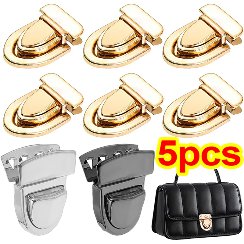 5pcs Metal Locks Bag Clasp Catch Buckles for Handbags Shoulder Bags Purse Totes Closures Snap Clasps DIY Craft Bag Accessories