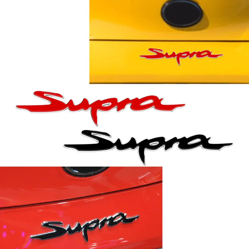 Car Styling ABS Plastic Supra Letter Logo Sticker Rear Bumper Tail Trunk Rear Emblem Badge Decal Auto Accessories