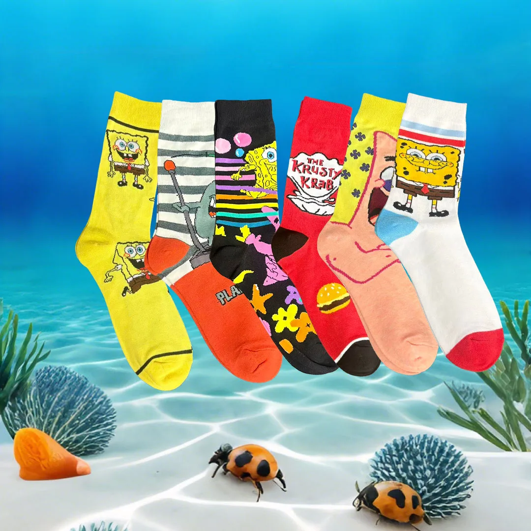 

1/6 Pairs of Cartoon Cute Knitted Thigh High Socks for Men and Women