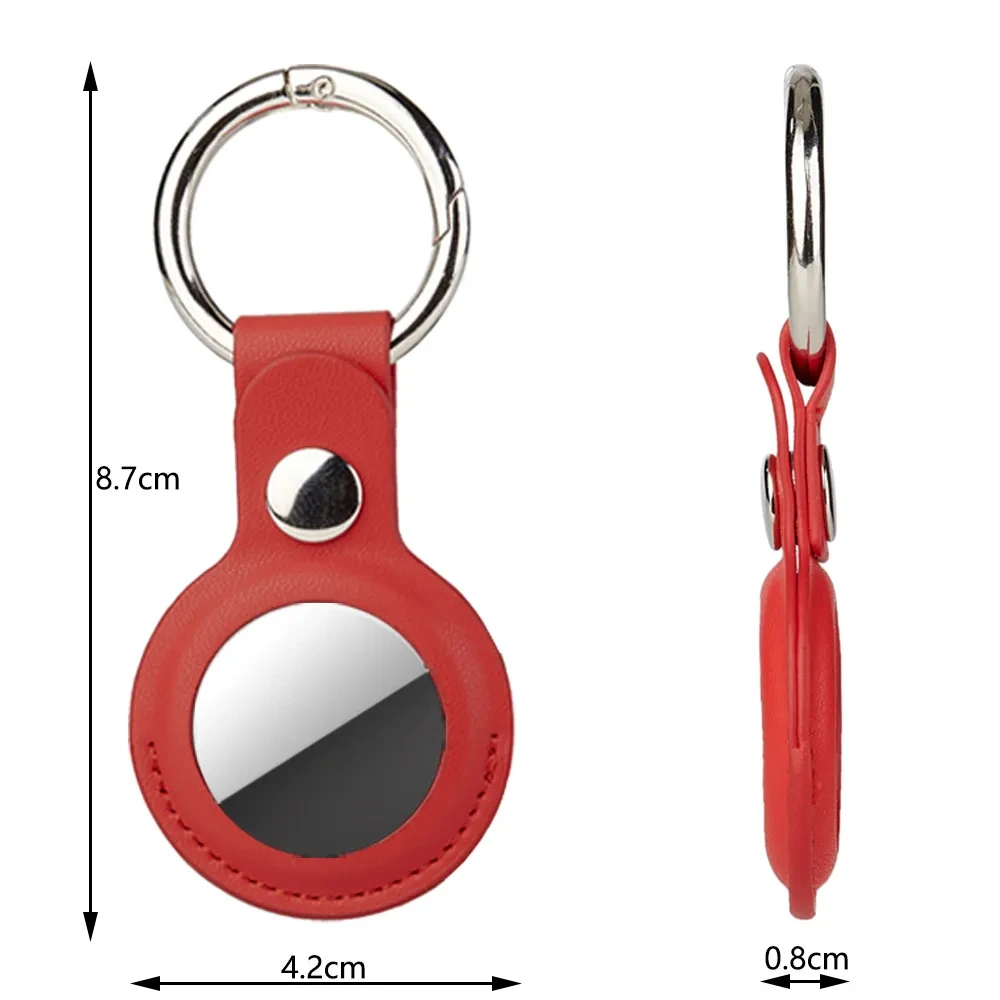 Skórzany brelok do Apple Airtags pokrowiec ochronny zderzak Shell Tracker akcesoria Anti-scratch Air Tag kluczowy uchwyt pierścieniowy