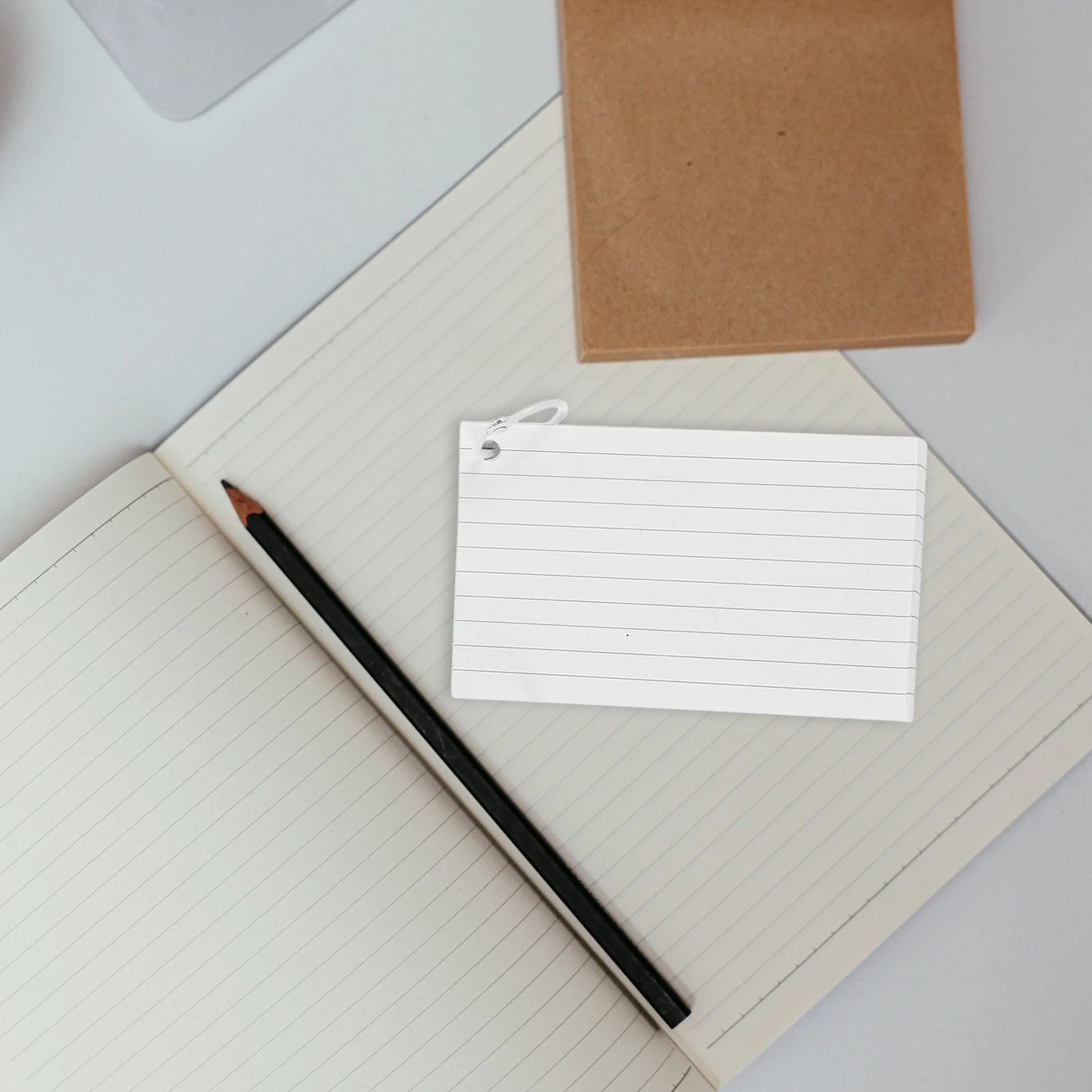 

1Set Index Cards with Holes Punched Blank Flashcards Notepad Portable Memory Cards Lightweight for Learning Office Study Travel