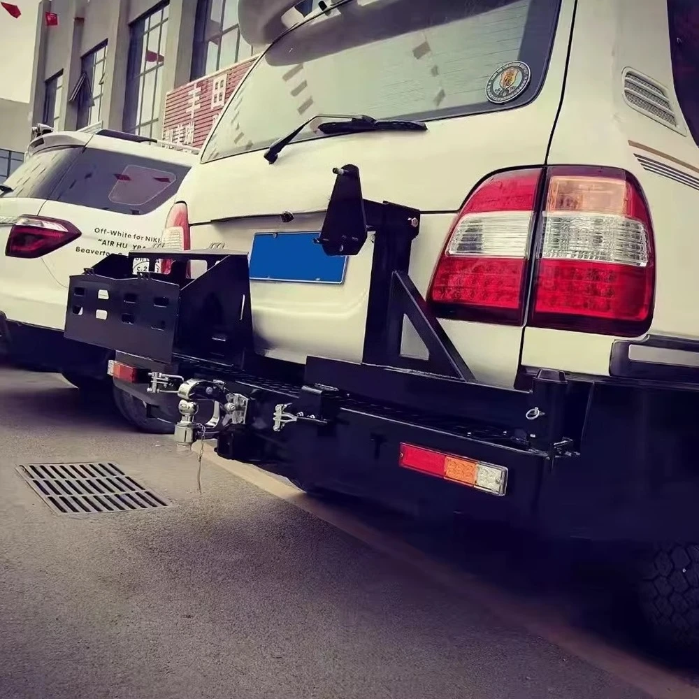 For Land Cruiser Lc200 Heavy Duty Rear Bullbar Steel Metal Bull Bar Rear Bumper Off-Road Modification Collision Prevention