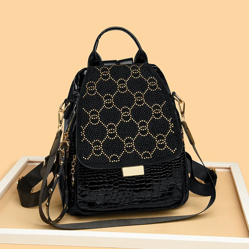 

Women's fashion backpack all-purpose solid color women's backpack large capacity commuter travel handbag bag