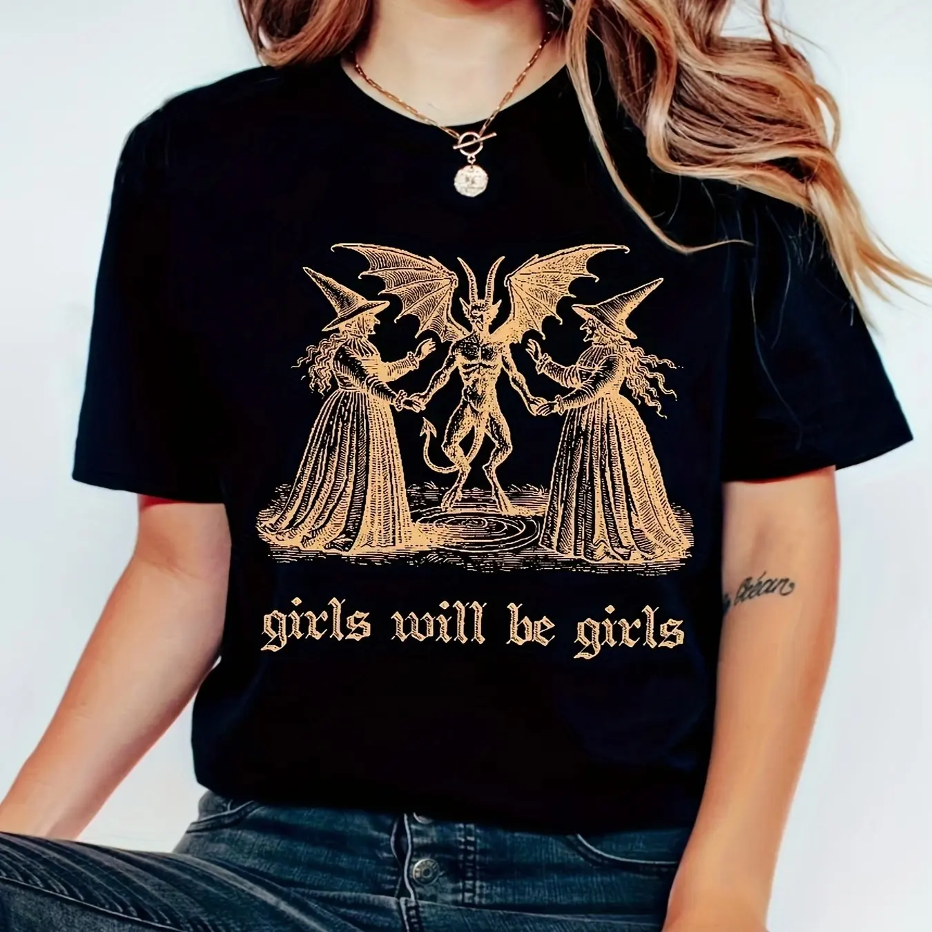 

Футболка Girls Will Be Girls, женские хлопковые футболки с короткими рукавами, женская забавная футболка высокого качества, уличная одежда Y2k, летние топы
