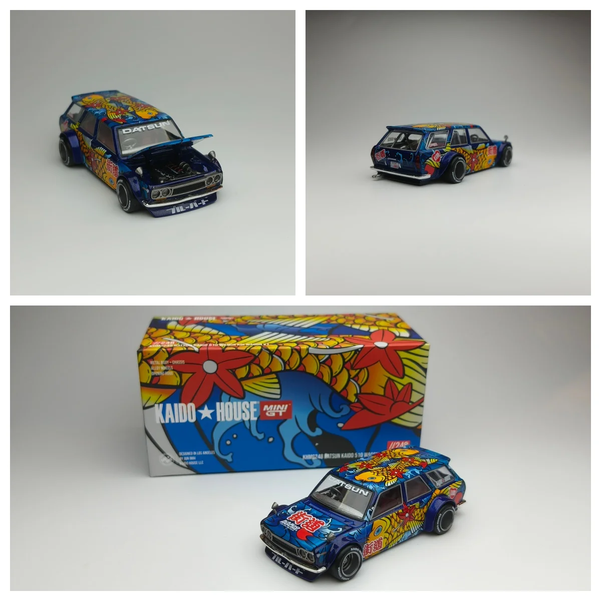 Kaido House x Mini GT 1:64 KAIDO 510 Wagon Koi Wagon V1 Car JDM Diecast Model Car Collection Limited Edition Alloy