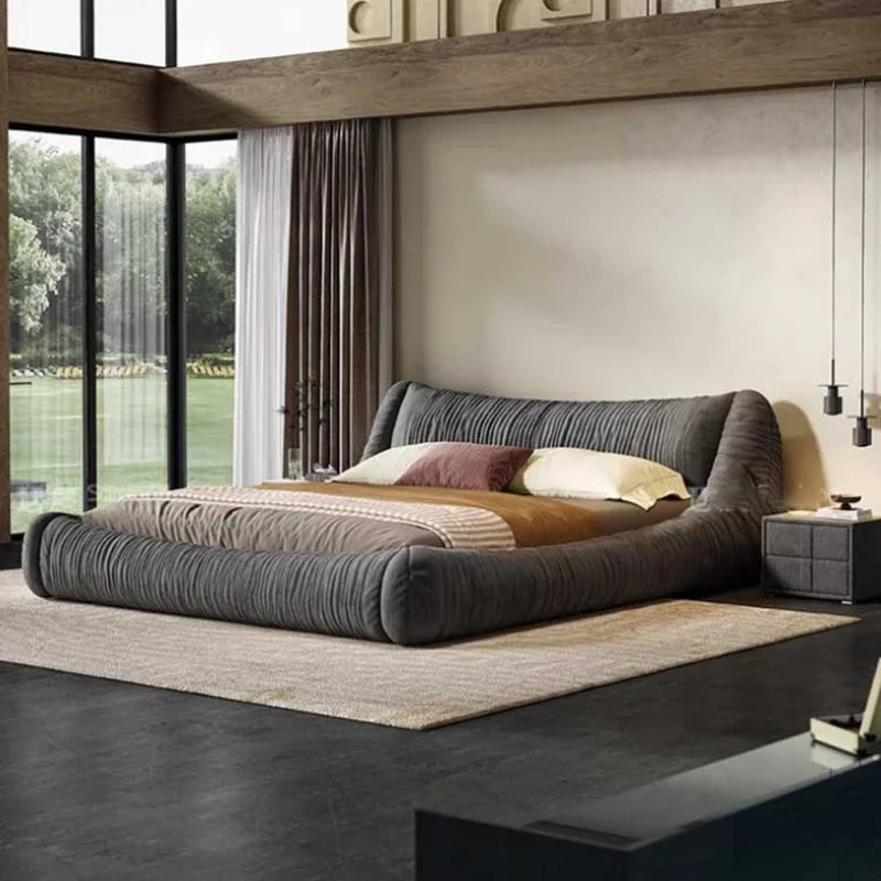 

Women High Double Bed Designer Villa Black King Size Twin Bed Modern Multifunctional Princess Letto Matrimoniale Home Furniture