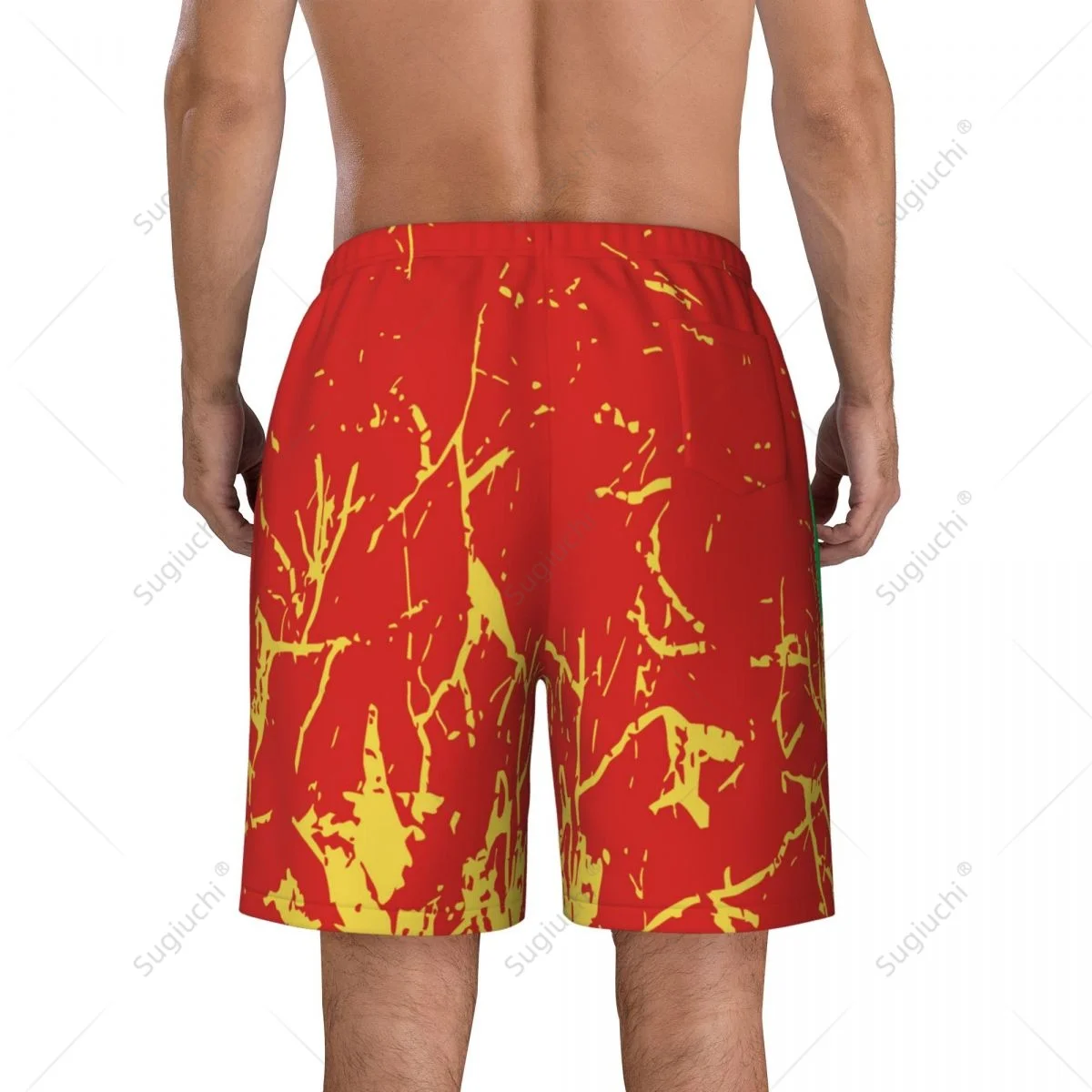 Men's Republic Of Congo Flag Beach Pants Board Shorts Surfing Boys Soccer Cycling Swimwear Running Polyester