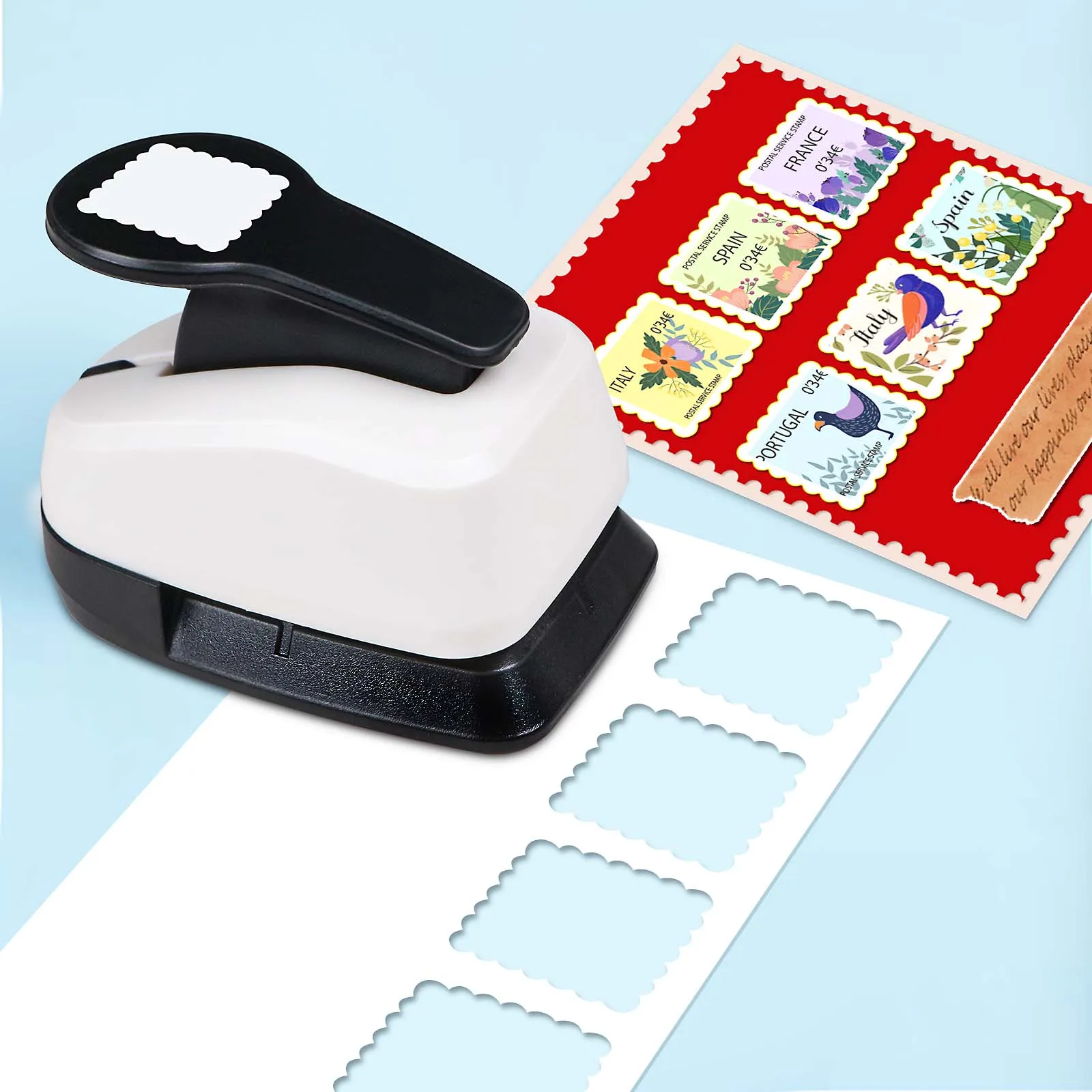 Postage Stamp Scalloped Square Paper Cutter Tool For Crafts Hole Punchers 25mm 38mm 50mm for crafting for scrapbook cardmaking
