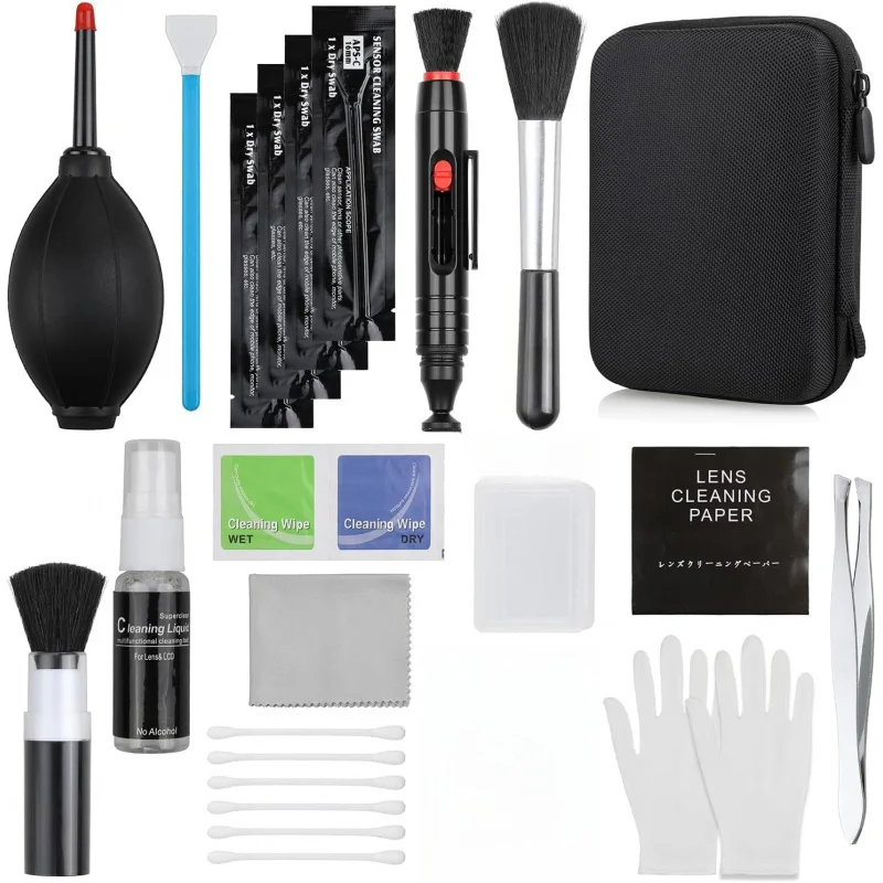 Kit Profesional de Limpieza de Lentes y Sensores de Cámara para Cámaras DSLR y sin Espejo Canon, Sony, Nikon