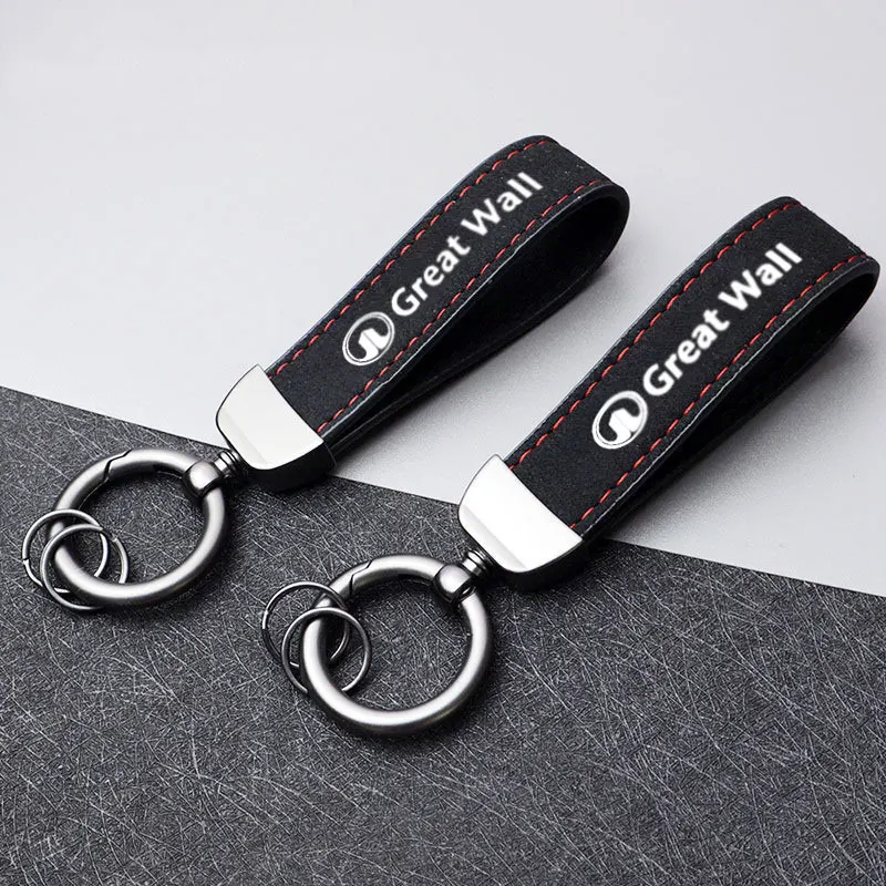 Car keychain suede Key Ring Tag Buckle Lanyard Gift For Great Wall Haval GWM  UTE Tank Poer Voleex C10 C30 C50 Steed Wingle 5 7