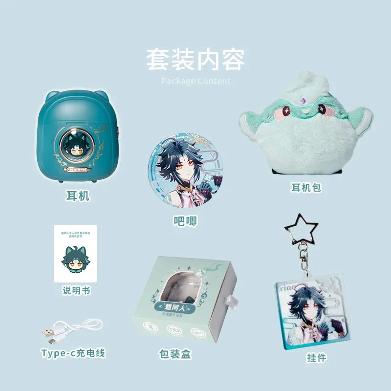 Cute Genshin Impact Wireless Headphone Gift Game Anime HIFI Bluetooth5.3 Headset Cosplay Active Noise Cancellation Earbud