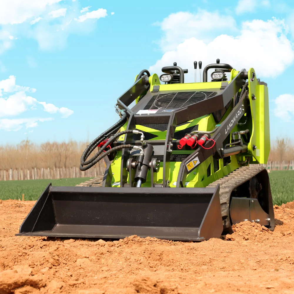 EPA Euro 5 Mini Skid Steer Loader Pequeno Crawler Loader Ferramenta de Carregamento de Jardim Fabricado na China Casa 4 × 4 Carregadeira de Rodas Personalizada