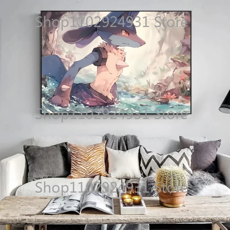 Pokemon Poster Anime Bulbasaur Eevee Peripheral Modern High Quality Art Room Decoration Canvas Painting Wall Children's Gift