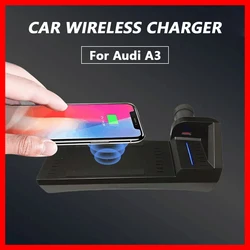 Cargador de teléfono para Audi A3 8V S3 2014-2020, almohadilla de carga inalámbrica de 15W, soporte de móvil de carga rápida para coche, accesorios interiores