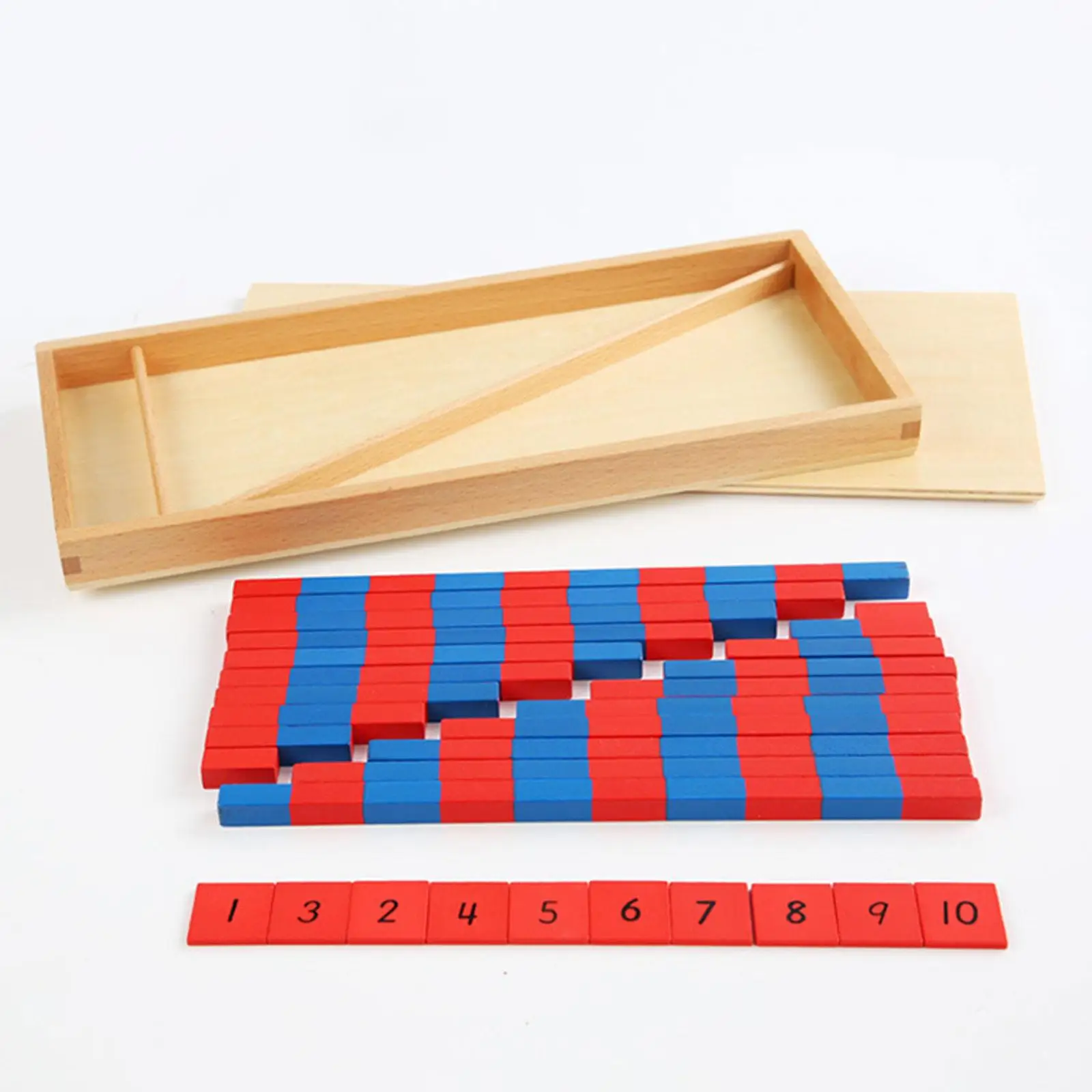 Varillas con números azules y rojas Montessori, juegos de matemáticas, varillas para contar, juguete de desarrollo de madera, multifuncional para actividades, guardería