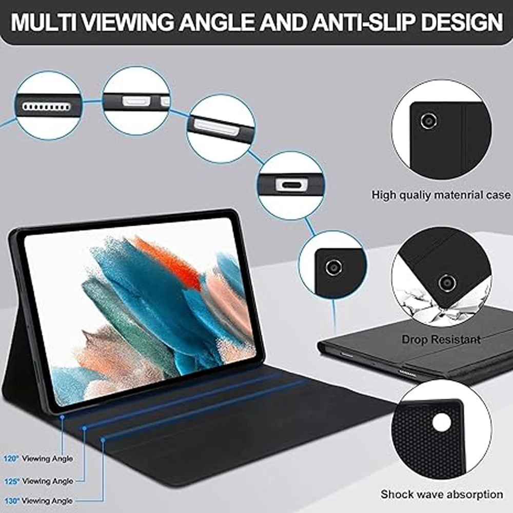 Capa de teclado para samsung galaxy tab a8 10.5 polegadas, para galaxy tab a8 10.5 "tablet case com suporte de lápis e teclado bluetooth