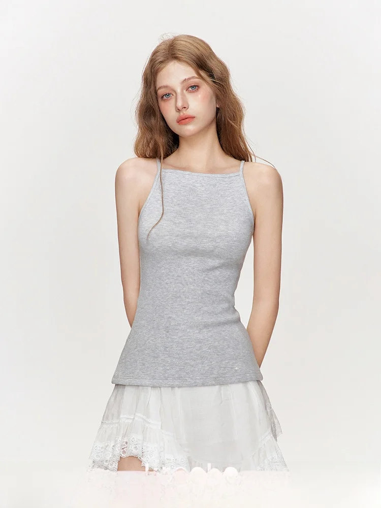 

Романтичный вязаный шерстяной жилет с вырезом на спине для женщин, стандартной длины, однотонный, для повседневной носки, приталенный крой