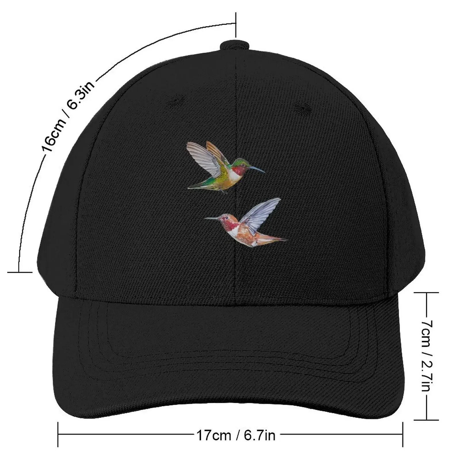 Hummingbirds set (Rufous & Ruby throated) Baseball Cap Golf Cap dad hat Mountaineering Women's Hats Men's