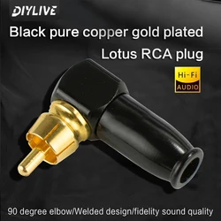 DIYLIVE 4-piece bent Lotus 399 plug 90-degree elbow AV plug RCA plug Audio Right Angle Lotus plug