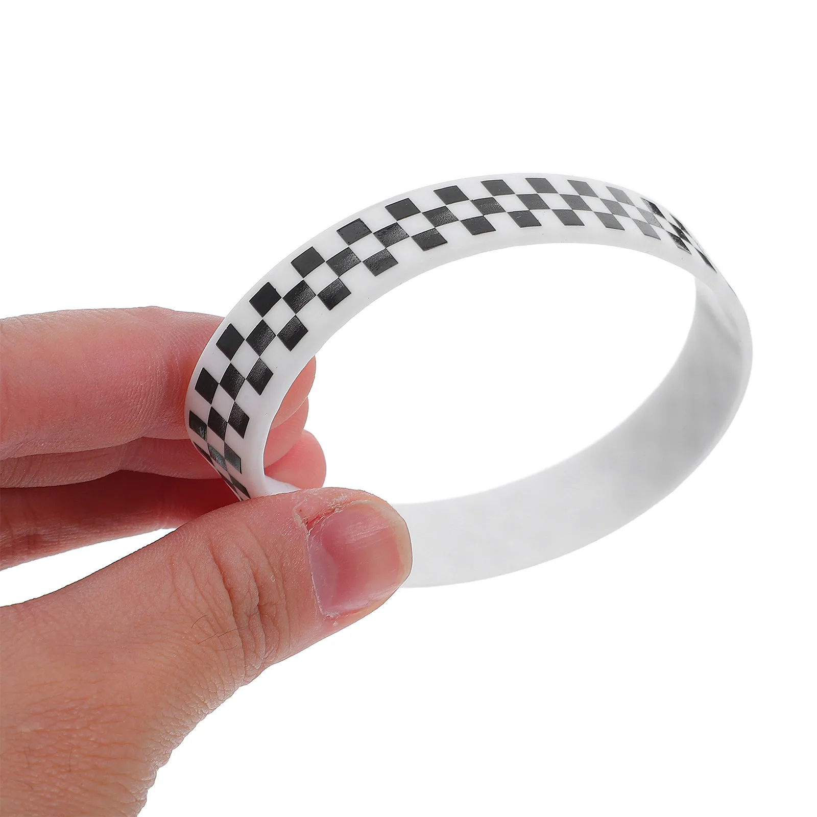

40Pcs Black White Checkered Wristbands Racing Theme Silicone Bracelets Party Sports Event Favors Race Car Accessories