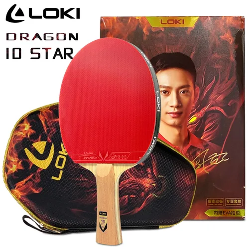 Raqueta de tenis de mesa LOKI DRAGON 10 STAR profesional 5 madera 2 ALC paleta de Ping Pong hoja de carbono con FH RXTON 9 y BH RXTON 7