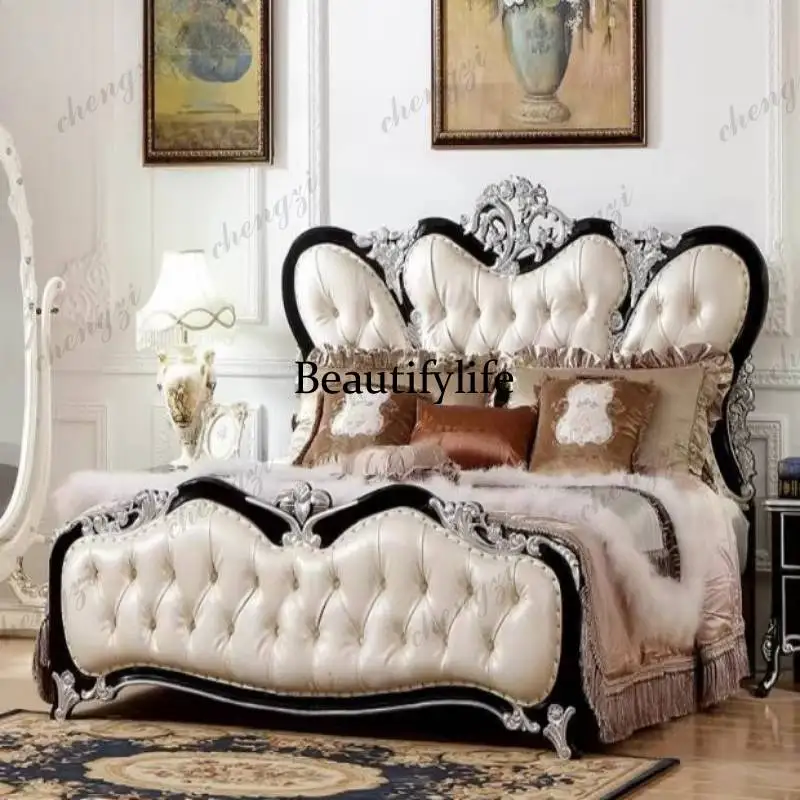 Modern White European Double Bed Normal Soft Japanese Luxury European Double Bed Wooden Adults Cama Matrimonial Furniture