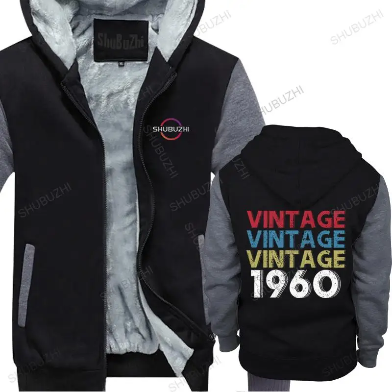 

Retro Vintage 1960 hoodies for Men Pre-shrunk Cotton Awesome thick long Sleeved 62 Years Old Birthday Gift fleece Cloth