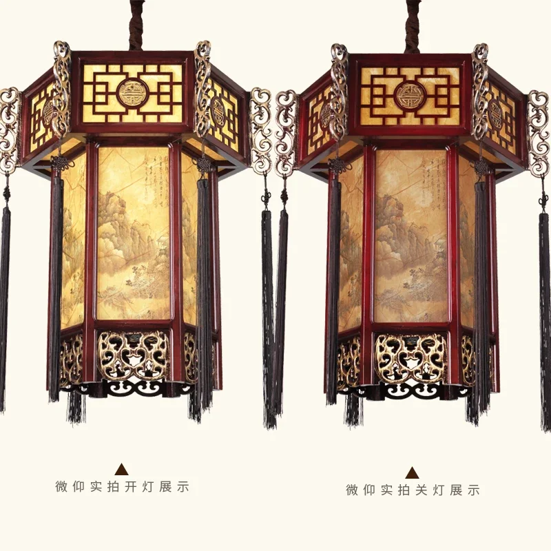 Yunlang Chinese Antique Solid Wood Palace Lantern Classical Palace Lantern Tea House Hot Pot Shop Clubhouseneering Hanging Lamp