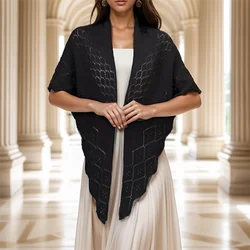 Fashion Knitted Cotton Hollow Scarf Shawl Solid Color Women Summer Air-conditioned Room Cape Ladies Simple Warps Wholesale