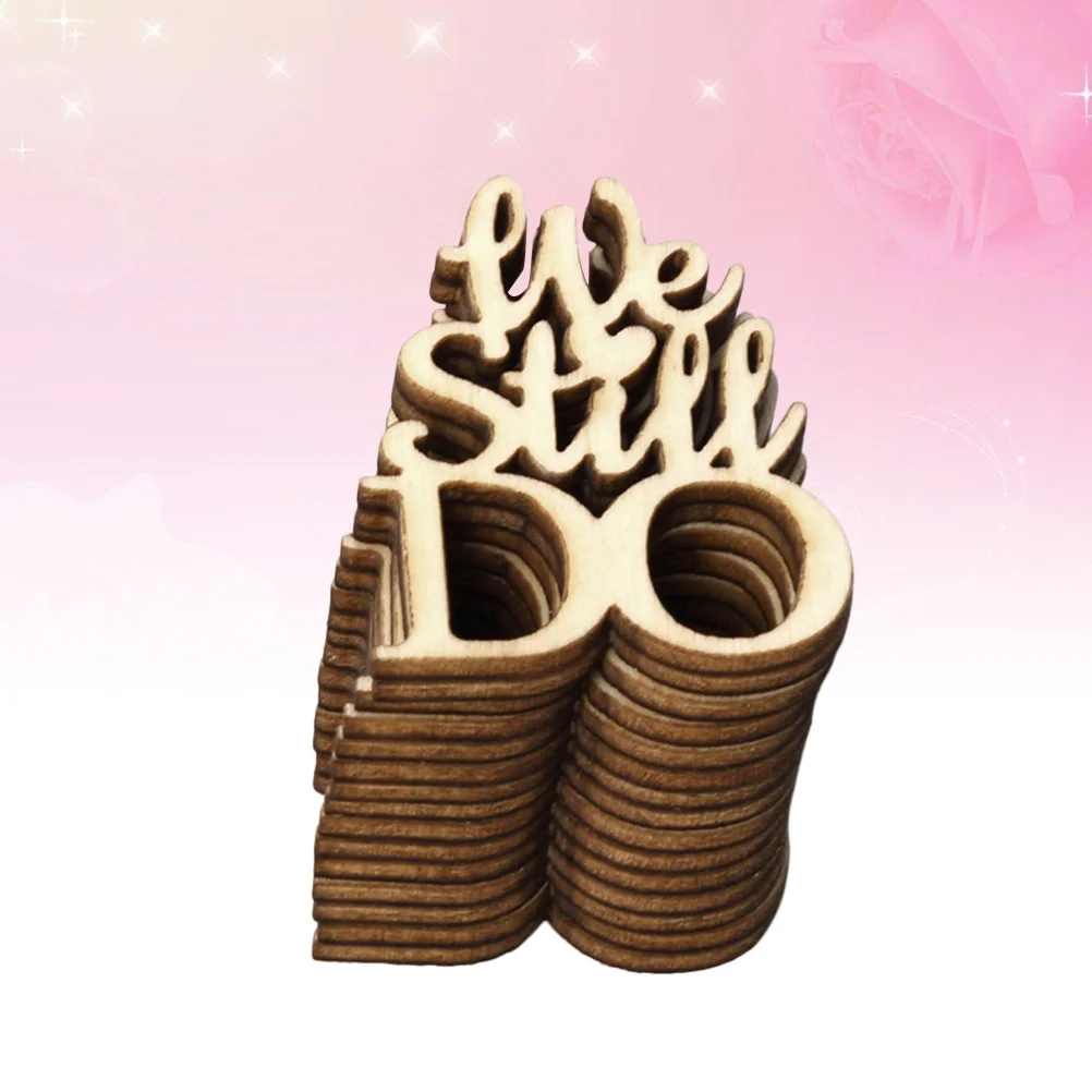 15 قطعة من قطعة الخشب ديكور من الخشب الطبيعي دعامة الزفاف كلمة إنجليزية ما زلت تفعل حفلة المنزل معلقة خلفية الصورة الحرفية #6