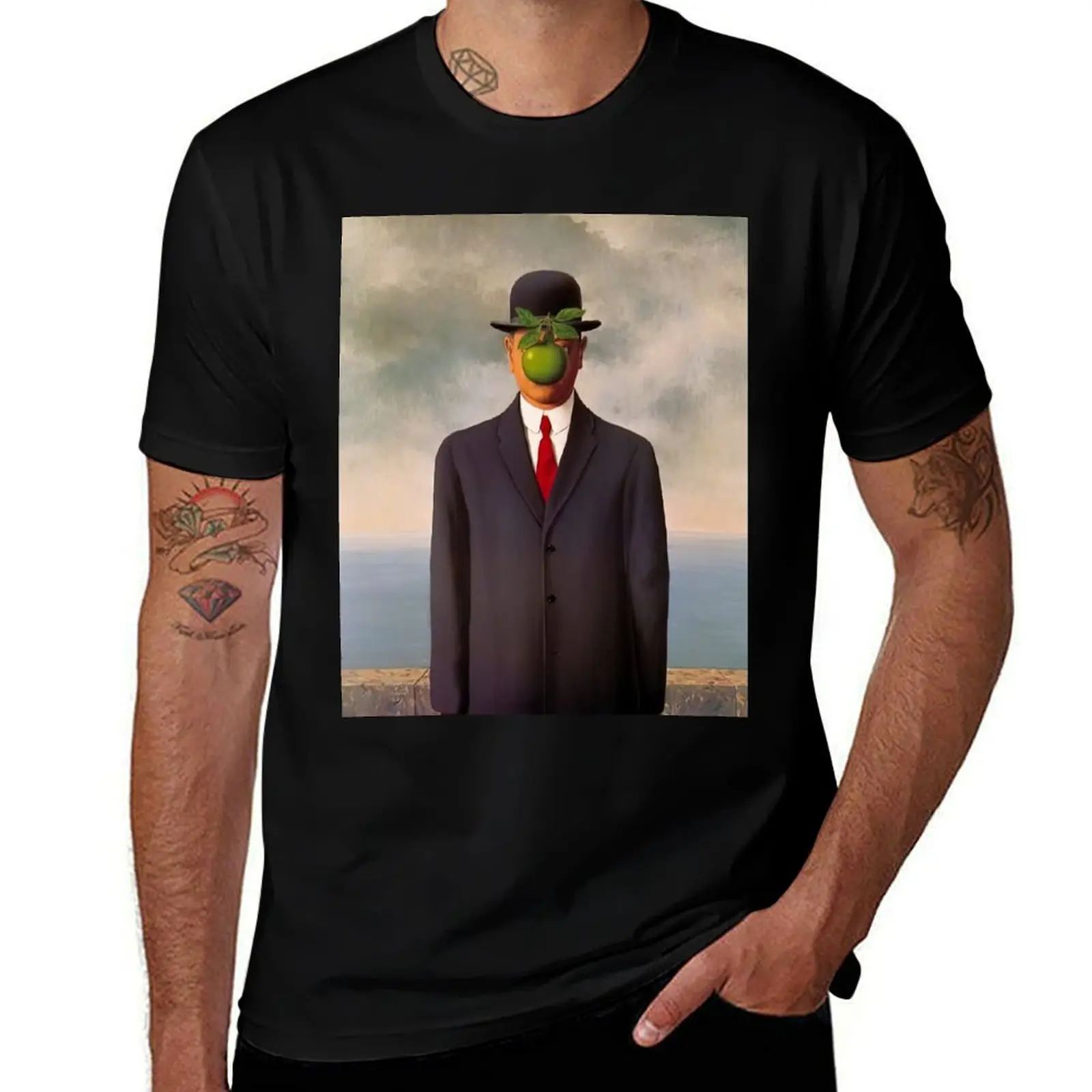 rené magritte surrealism art T-Shirt Casual Minimalist Short Sleeve Top T-Shirt