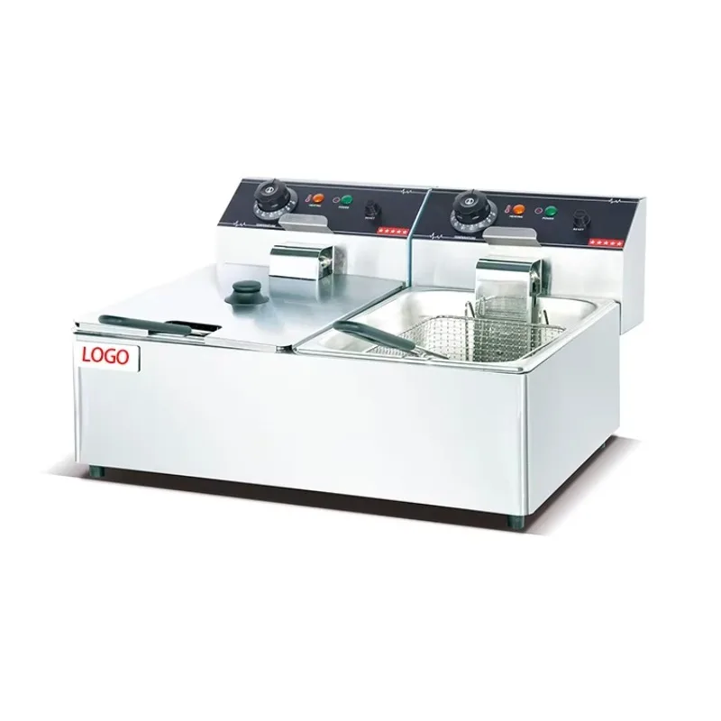 

2*8L Double Tank Commercial Chicken Fryer Machine Table-top Electric Deep Fryers for Restaurant