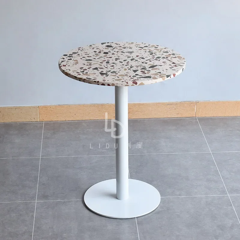 ins Cream Feng Shui Grinding Stone Dining Table Cafe Milk Tea Shop Dessert Shop Set a table outside Clear Bar Book Bar Leisure T