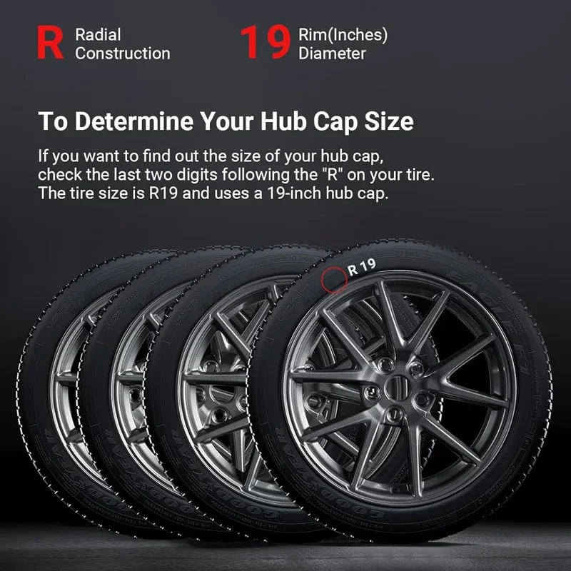 4PCS Hub Cap Performance Replacement for Tesla Model Y Wheel Cap 19-Inch Automobile Hubcap Full Rim Cover Accessories 2019-2024