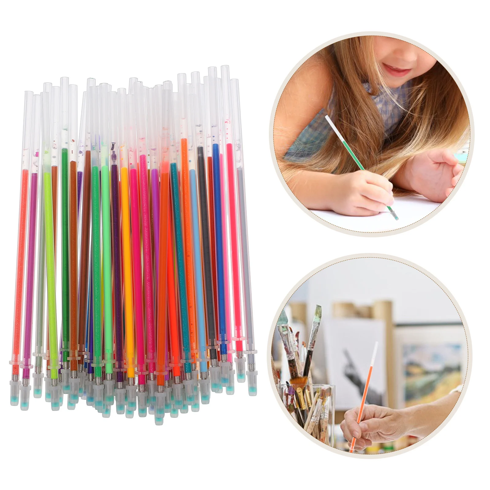 

48 Assorted 05mm Gel Pen Refills Glitter Metallic Pastel Fluorescence Smooth Writing for Crafting Doodling Scrapbooking