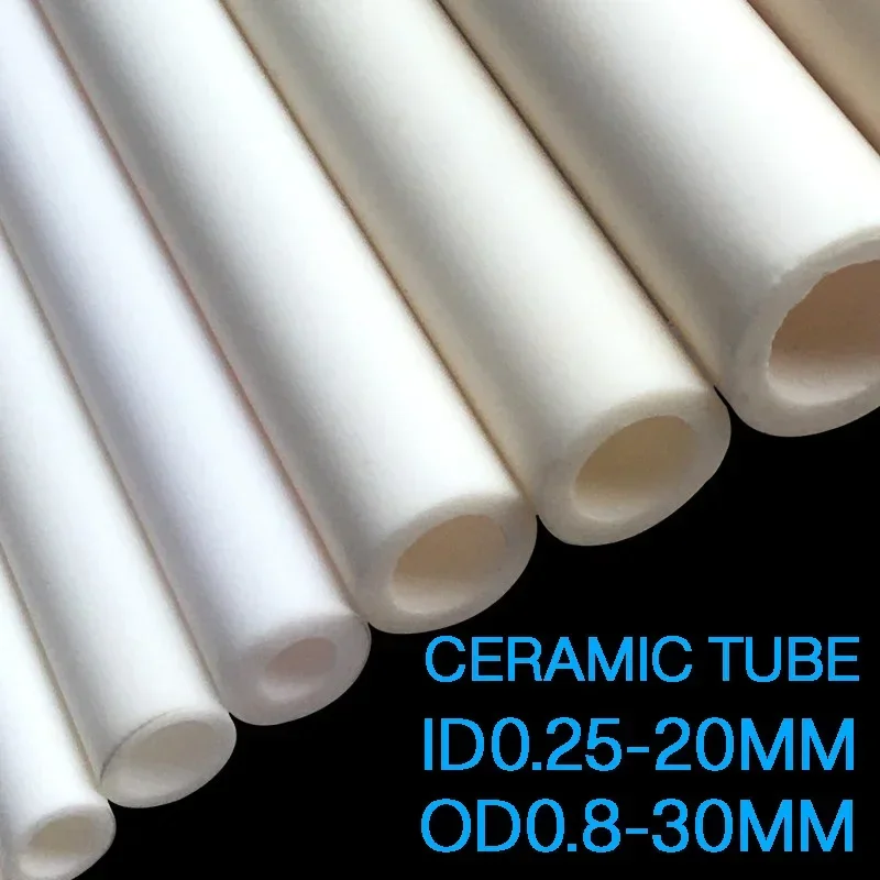 Ceramic Tube Inner Diameter 0.25-20mm Alumina High Temperature Resistant Insulated Hollow Thermocouple Ceramic Tube