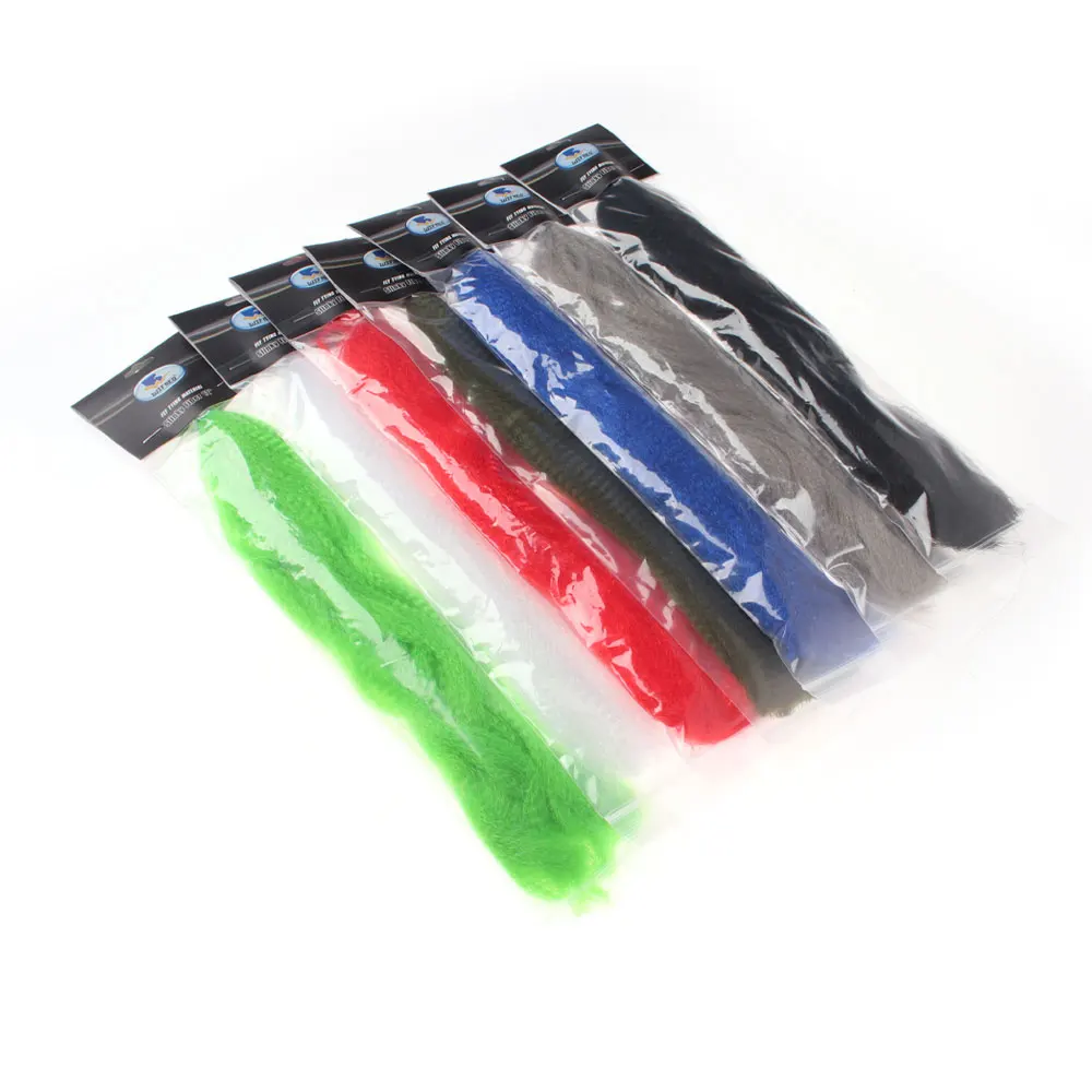 1Pack Lange Schimmer Slinky Faser Gewellte Synthetische Haar Bucktail Jig Lockt Salzwasser Streamer Köder Fisch Fliegen Binden Material – Detail 8
