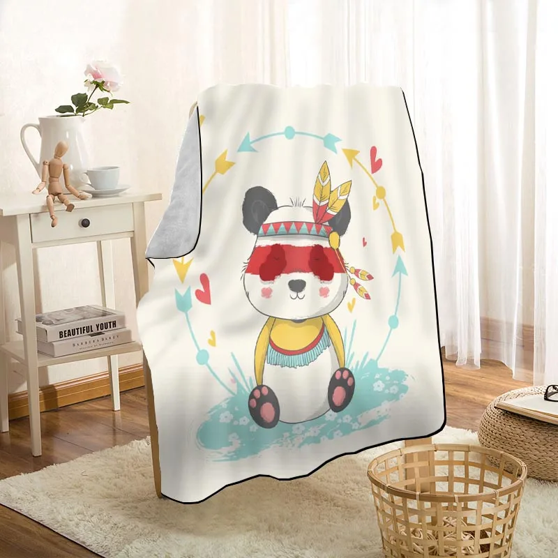 Panda Blanket Personalized Blankets On For The Sofa/Bed/Car Portable 3D Blanket For Kid Home Textile Fabric 11.11