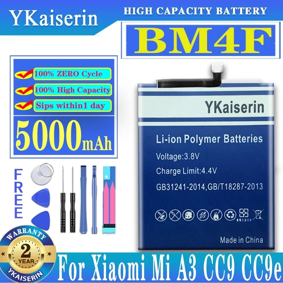 

YKaiserin BM4F 5000 мАч Аккумулятор для телефона Mobiele для Xiaomi Mi A3 Mi A3 для Mi9 Lite mi9lite/CC9 CC9e BM 4F Аккумулятор + инструменты