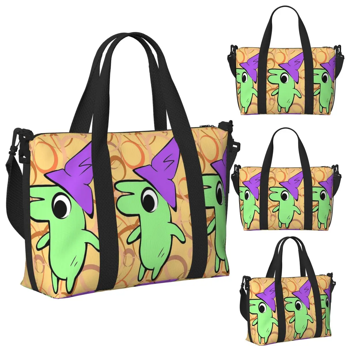 

Glep Smiling Friends Cartoon Beach Travel Bag Large Capacity Tote Bags for Gym Yoga Women Shopping Duffle Shoulder Bag