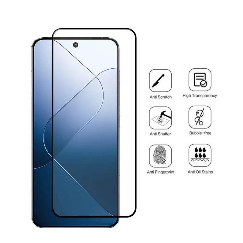 4in1 Tempered Glass For Xiaomi 14 Screen Protector 9H 6.36inch Anti-Scratch Front Film For Xiaomi 14 Soft Camera film