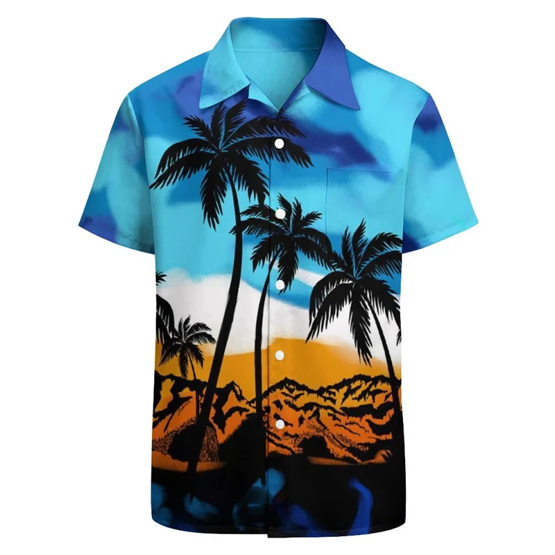 

Classic 3d Print Palm Ducks Hawaiian Shirt For Men Retro Party Vacation Shirt Short Sleeve Button Up Shirt Street Beach Clothing