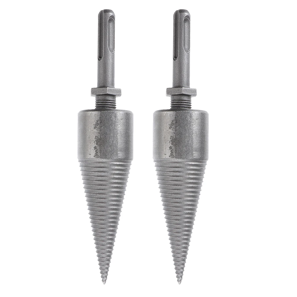 

2pcs Firewood Drill Bits High-Speed Steel Wood Splitter Cones Durable Long Lasting Efficient Labor-Saving For Camping Farm