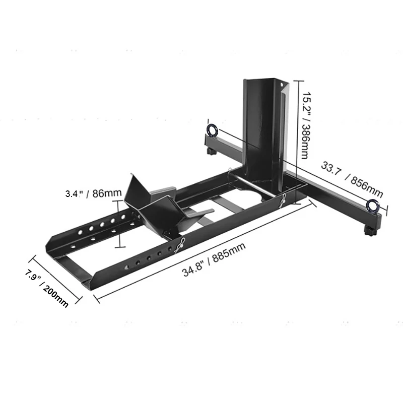 【Hot】Motorcycle Wheel Chock Upright 1800 lbs Heavy-duty Steel Motorcycle Front Wheel Stand with Adjustable Holes , ,H106