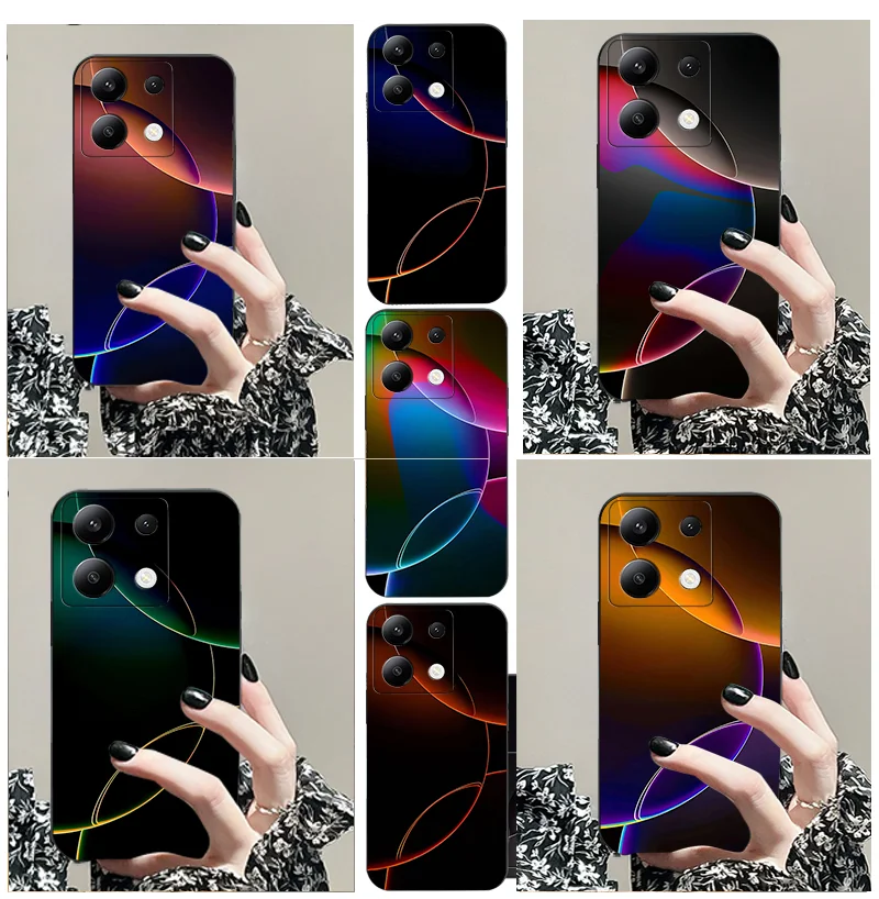 For Xiaomi POCO C 2 3 4 5 65 M F 51 55 X PRO S GT X 6 NFC 31 G 50 NEO TPU Black Soft Phone Case Gradient Contrast Series