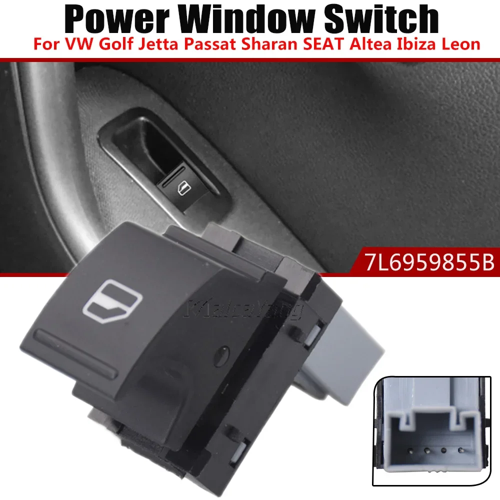 Car Window Lifter Control Single Switch For VW Golf MK5 6 Jetta Passat B6 Amarok Sharan Tiguan 7L6959855B 5J0959855 1K0959855